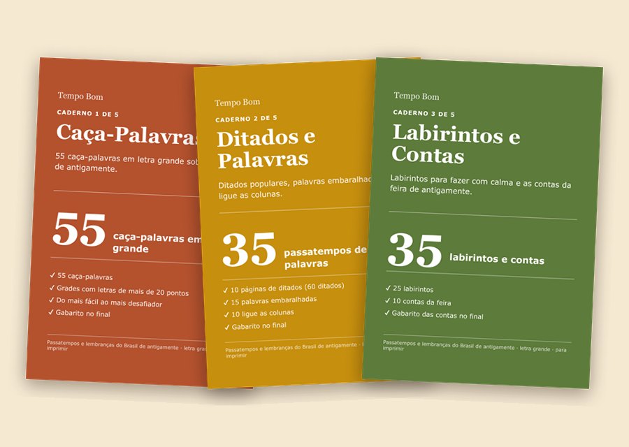 Cadernos 1, 2 e 3